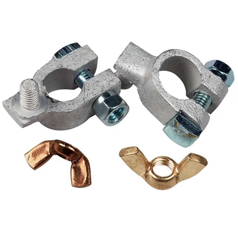 Ancor Tinned Copper Dual-Stud Battery Terminal – Accepts 5/16" And 3/8" Posts, Positive & Negative (Model 260322) 1