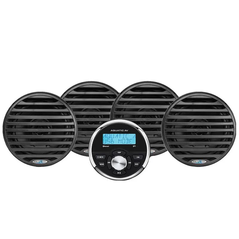Aquatic Av Economy Marine Audio Kit – Black Stereo & Gauges [Eg100] 1