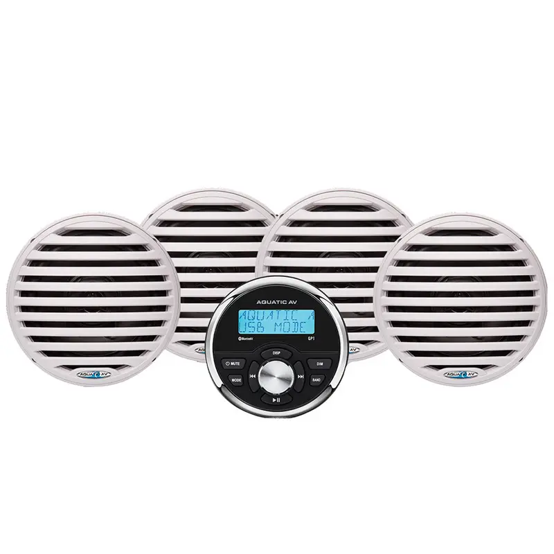 Aquatic Av Economy Marine Audio Kit – White Stereo & Gauges [Eg200] 1