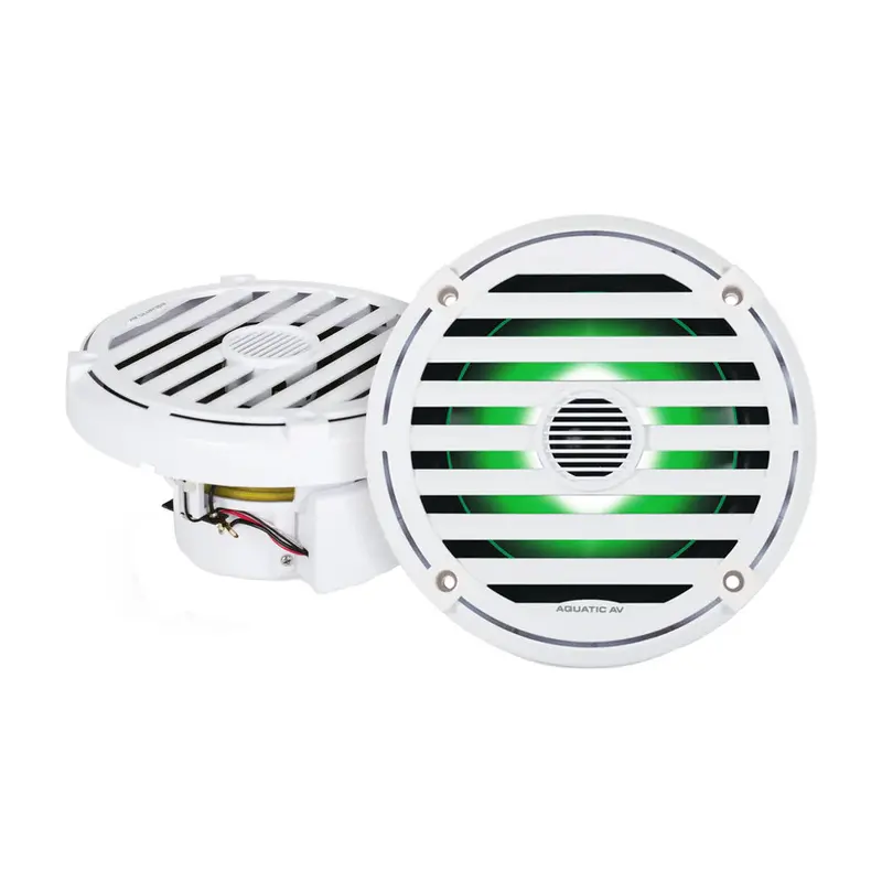 Aquatic Av El423 Elite 6.5-Inch Rgb Marine Speakers – White Pair 1