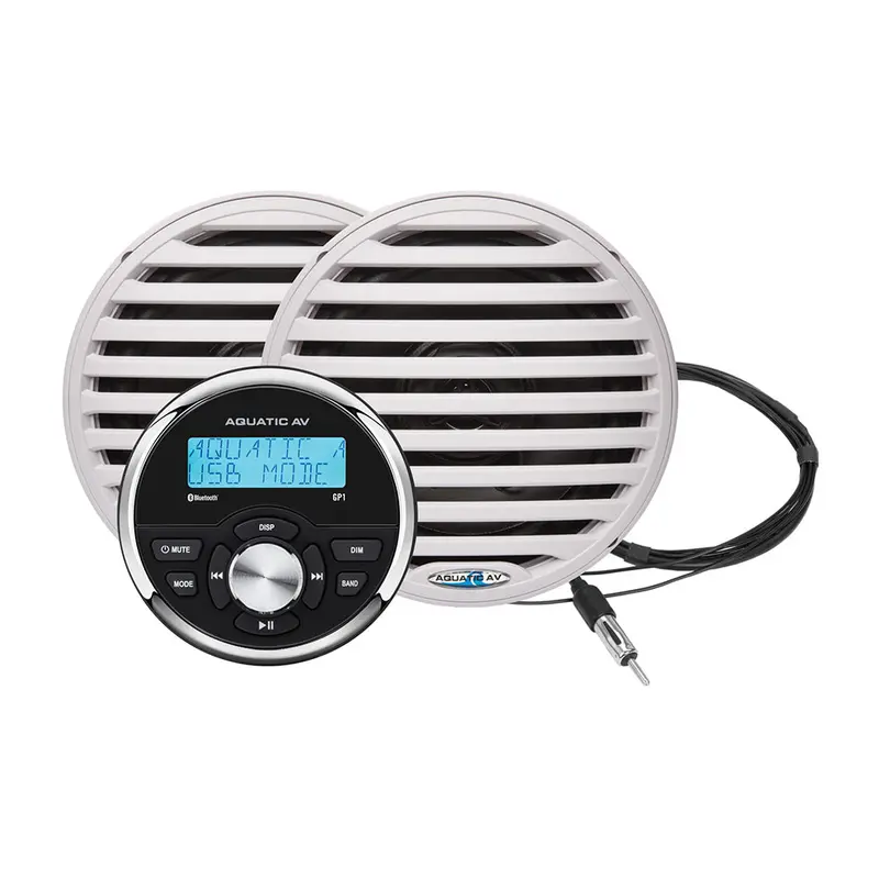 Aquatic Av Gp1 Marine Stereo System With 6.5-Inch White Speakers (Pair) [Gp100W] 1