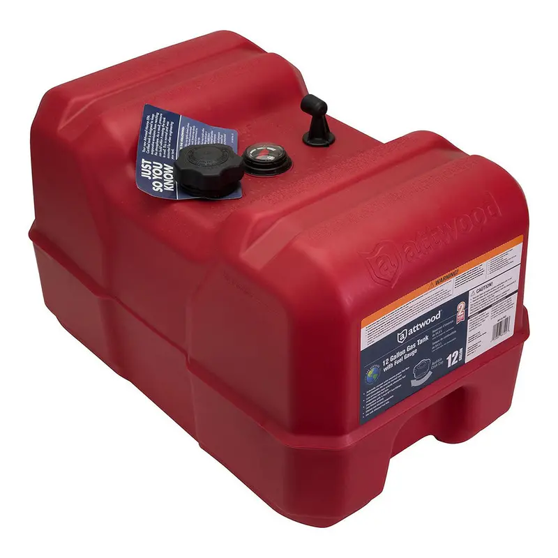 Attwood 12-Gallon Portable Fuel Tank – Epa-Certified With Built-In Fuel Gauge [8812Lpg2] 1