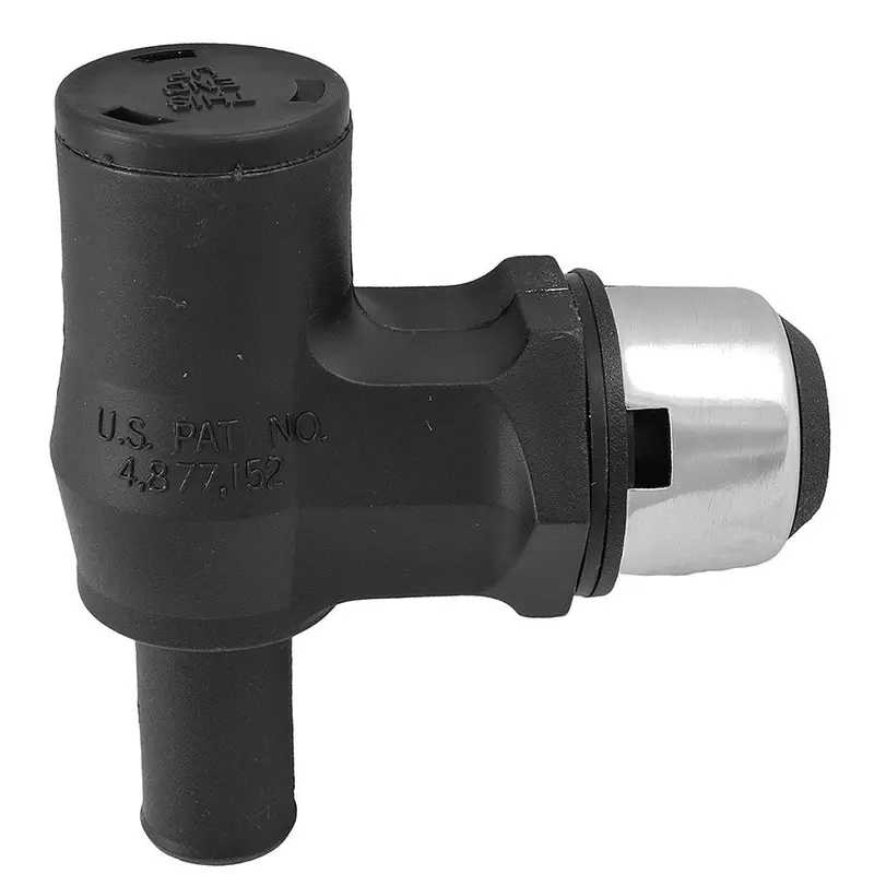 Attwood 90° P-Trap Fuel Tank Vent With Black Housing And Stainless Trim Cover 1