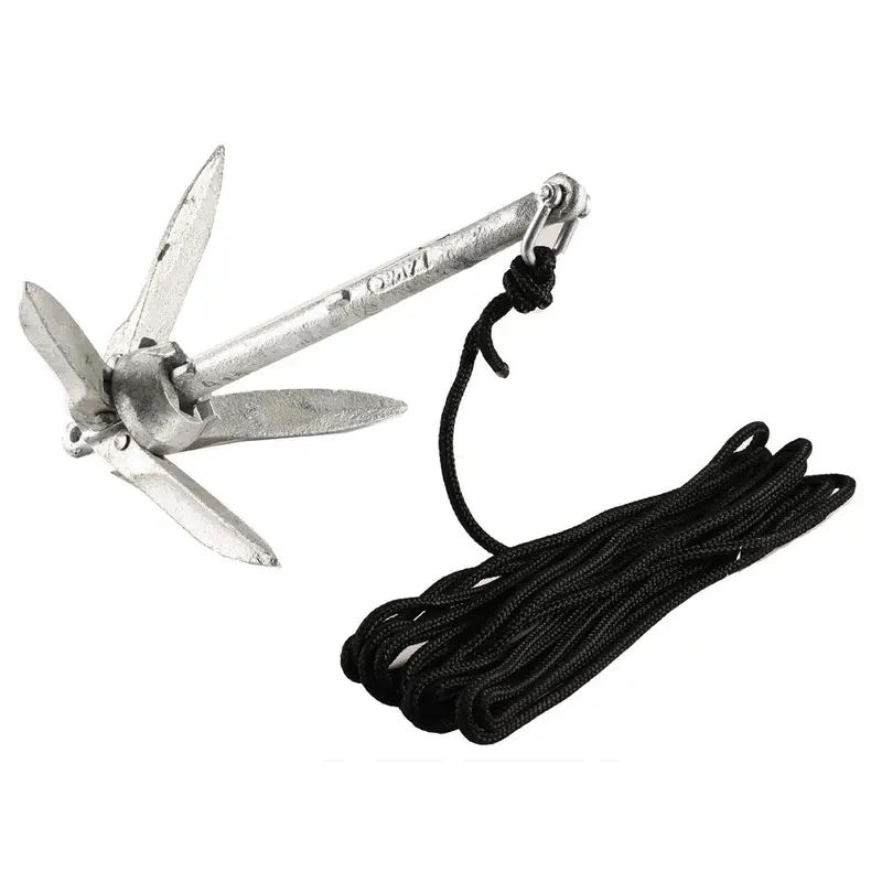 Attwood Kayak Grapnel Anchor Kit – Compact Folding Anchor With Rope & Storage Bag 1