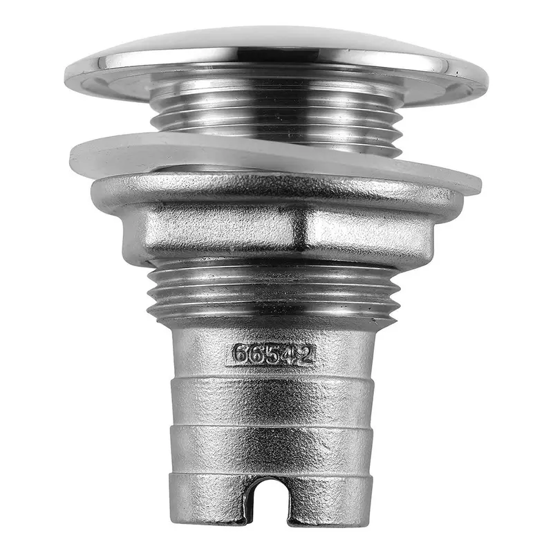 Attwood Stainless Steel Thru-Hull Fitting – Short Straight Barbed Design, 1" Id [66542-3] 1