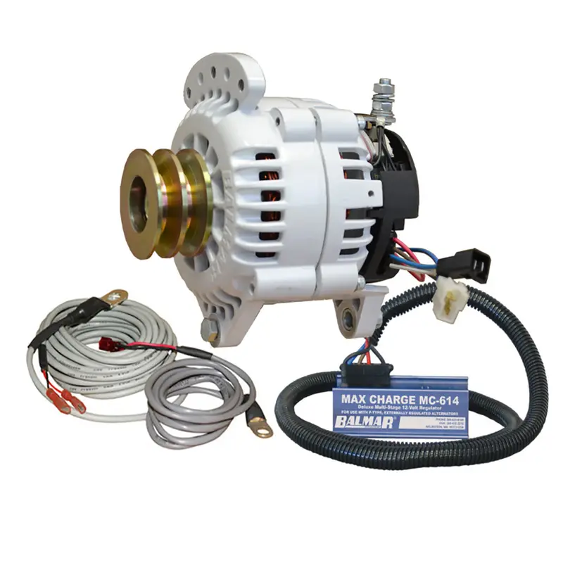 Balmar 100A 12V Dual-Foot Alternator Kit With Dual-Pulley System, Voltage Regulator & Temperature Sensor – 3.15" Saddle Mount (Model 60-Yp-Mc-100-Dv) 1