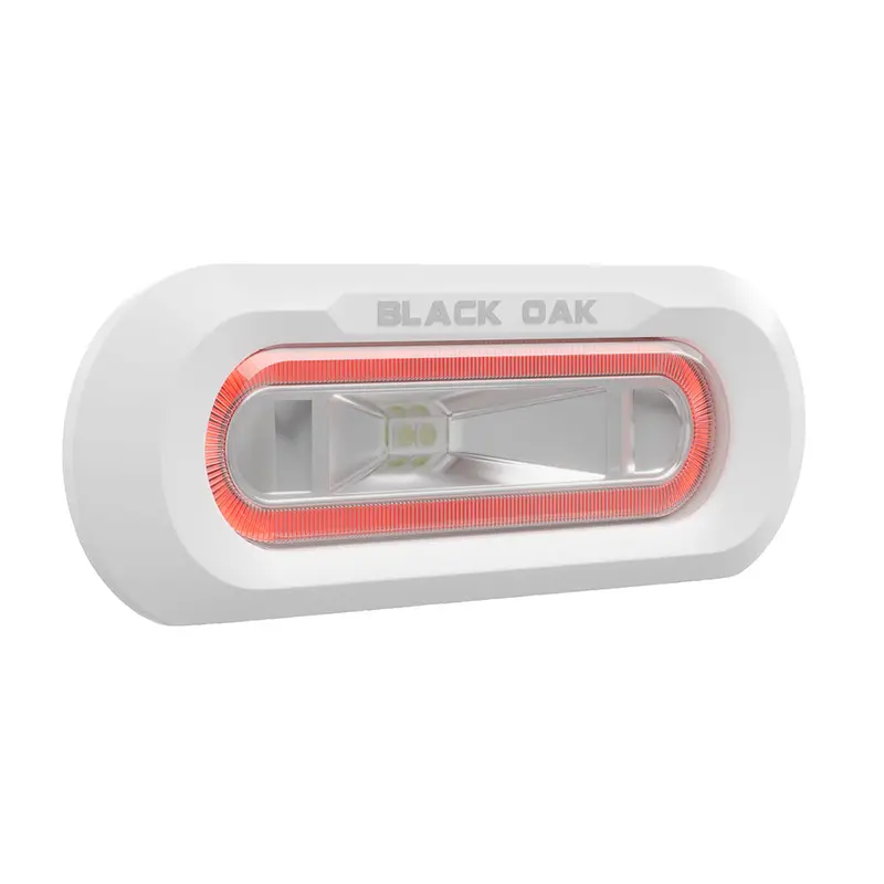Black Oak Low-Profile Flush-Mount Marine Spreader Light With White Housing And Red Led 1