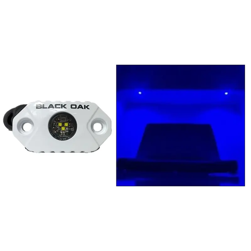 Black Oak Mal-B Rock Accent Light – Blue Leds – White Housing 1
