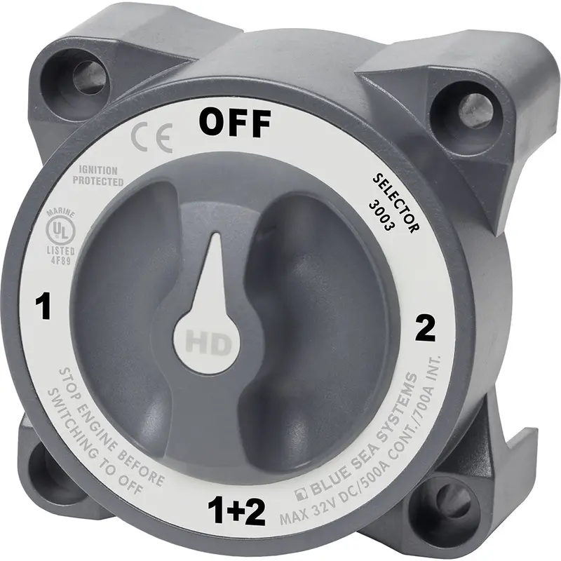 Blue Sea Systems 3003 Hd-Series Dual-Battery Selector Switch With Alternator Field Disconnect 1