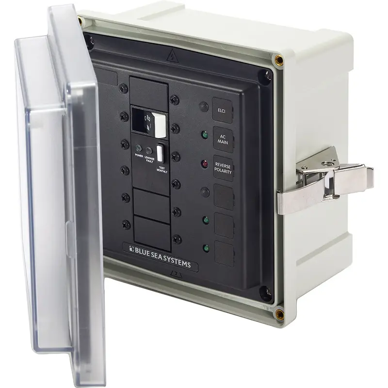 Blue Sea Systems 3118 Sms Panel Enclosure With Elci (50A), Two Blank Slots, And 120V Ac Support [3118] 1