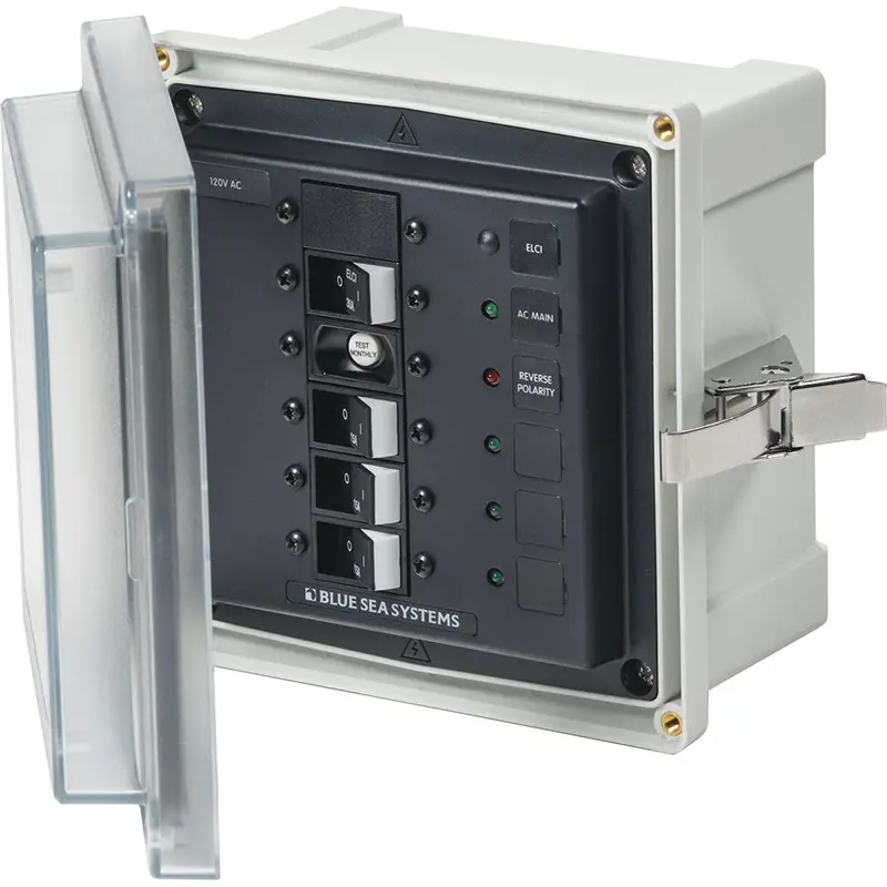 Blue Sea Systems 3128 Sms Ac Panel Enclosure With Elci Protection (30A) And 3 Branch Circuits (120V Ac) 1