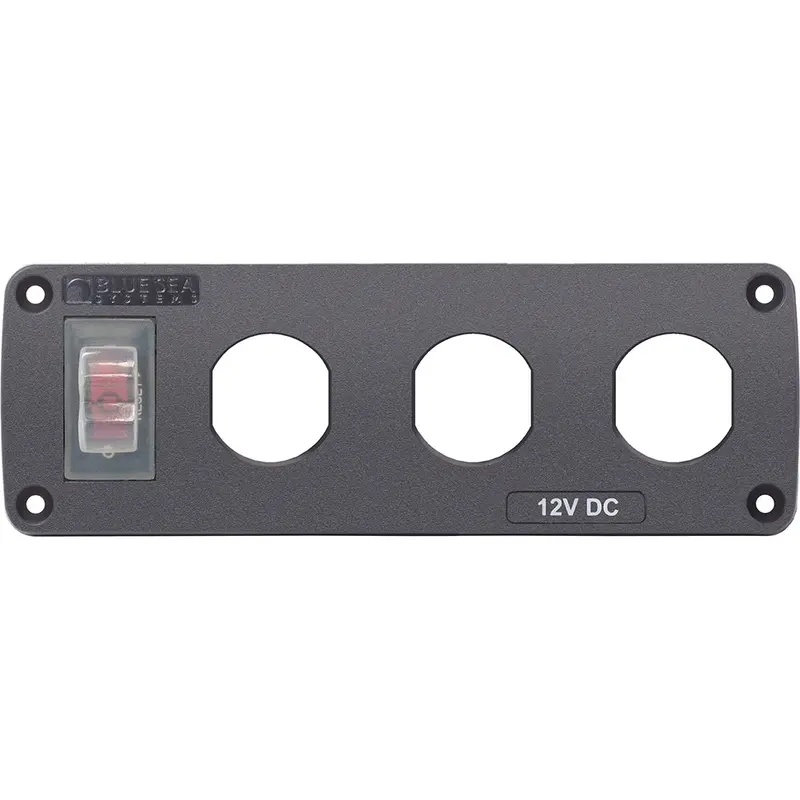 Blue Sea Systems 4367 Waterproof Usb Panel – 15A Breaker + 3 Blank Slots 1