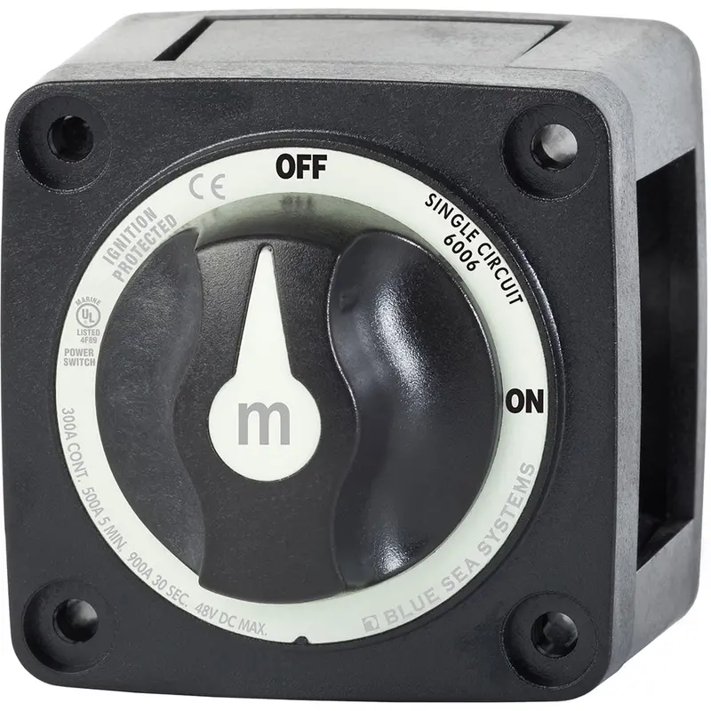 Blue Sea Systems 6006200 Mini On/Off Battery Switch — Compact Black Design 1