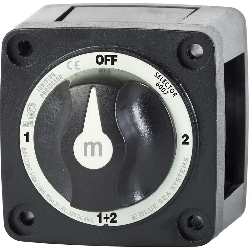 Blue Sea Systems 6007200 Mini 4-Position Battery Switch — Black Housing 1