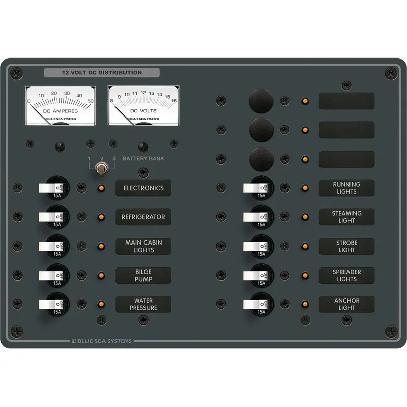 Blue Sea Systems 8068 Dc Branch Circuit Breaker Panel – 13-Position, White Switches 1