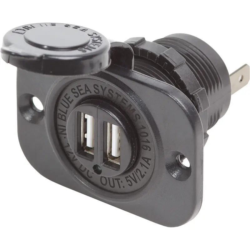 Blue Sea Systems Dual Usb Charging Socket With Waterproof Cap 1