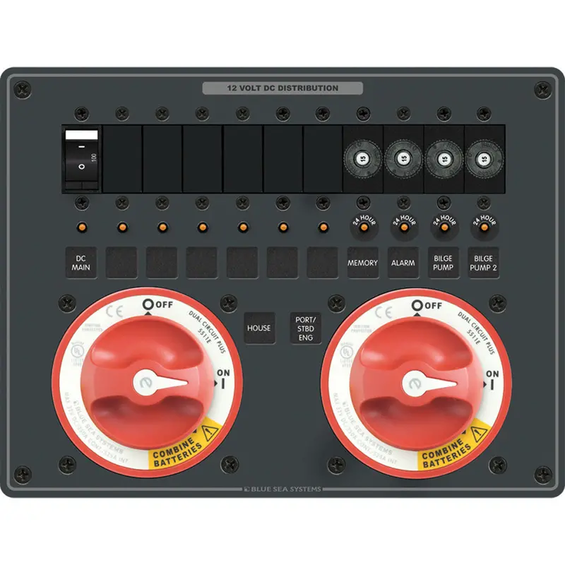 Blue Sea Systems E-Series Dual-Circuit Plus Kit — Includes Two 5511E Switches (Model 8693) 1
