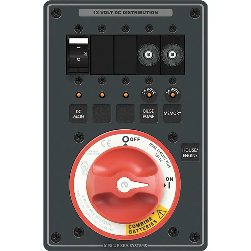 Blue Sea Systems E-Series Dual-Circuit Plus Package — Pre-Configured 5511E Units (Model 8690) 1