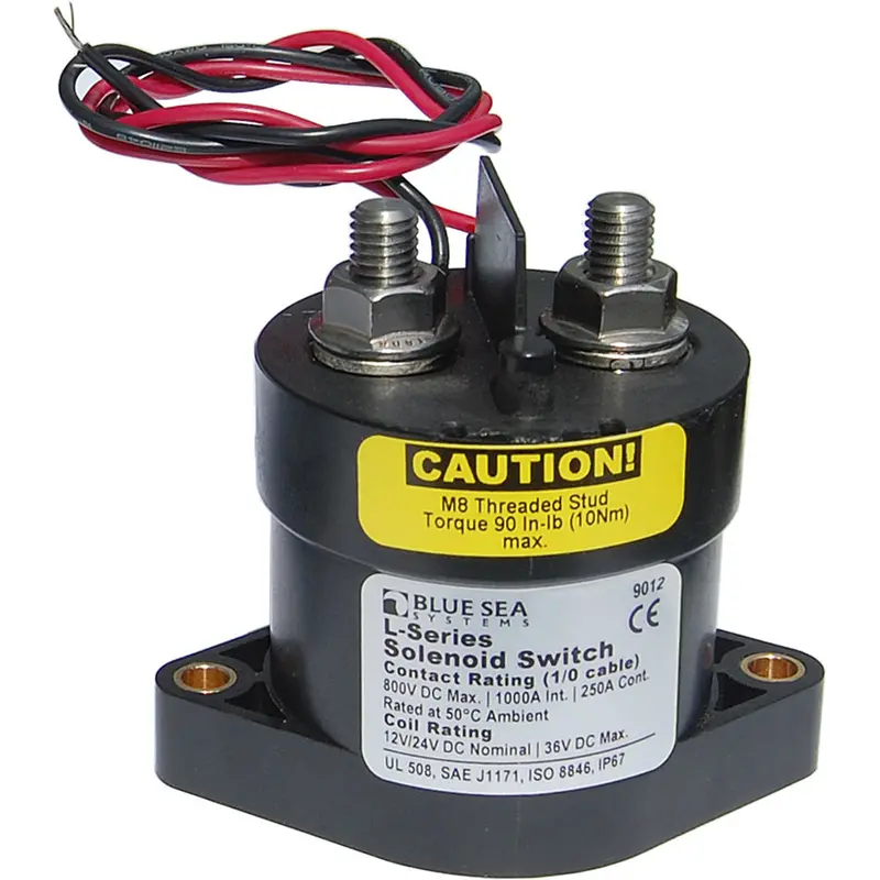 Blue Sea Systems L-Series Solenoid Switch — 12–24Vdc Control, 250A Continuous Rating 1