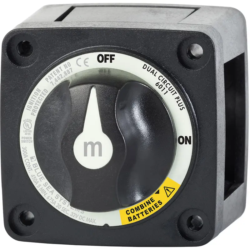 Blue Sea Systems M-Series Dual-Circuit Plus Battery Switch – Black – Model 6011200 1