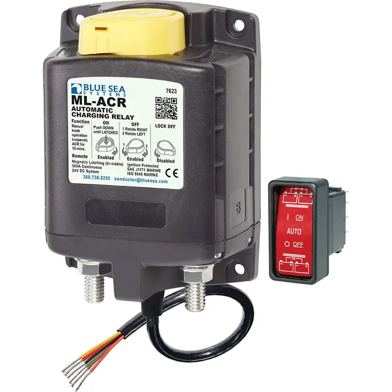 Blue Sea Systems Ml-Series 24V Heavy-Duty Automatic Charging Relay (Acr) 1