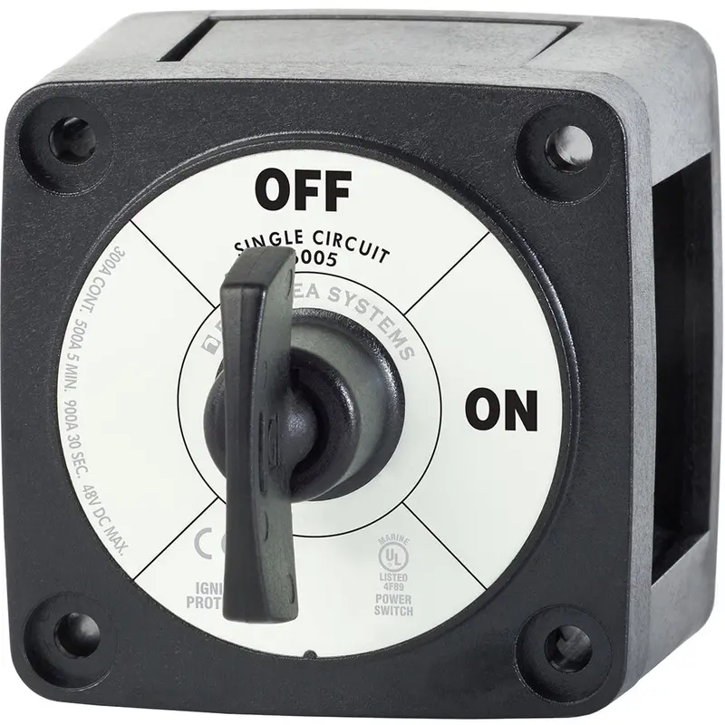 Blue Sea Systems Single-Circuit On/Off Battery Switch – Black – Model 6005200 1