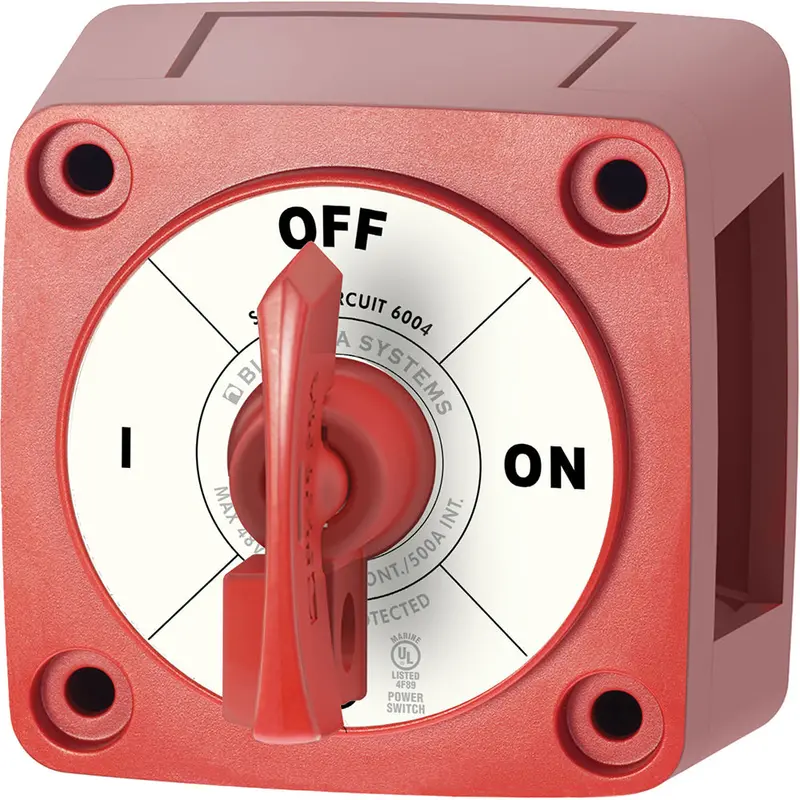 Blue Sea Systems Single-Circuit On/Off Switch With Key Lock – Red Housing (6004) 1