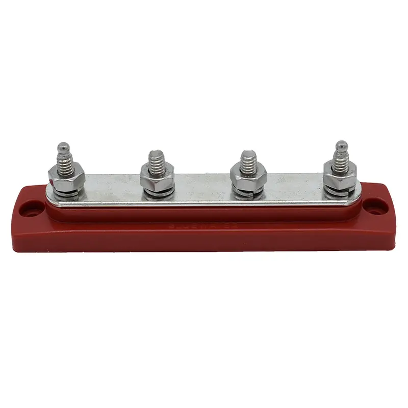 Bluewater 4-Gang Red Common-Stud Busbar With Cover 1