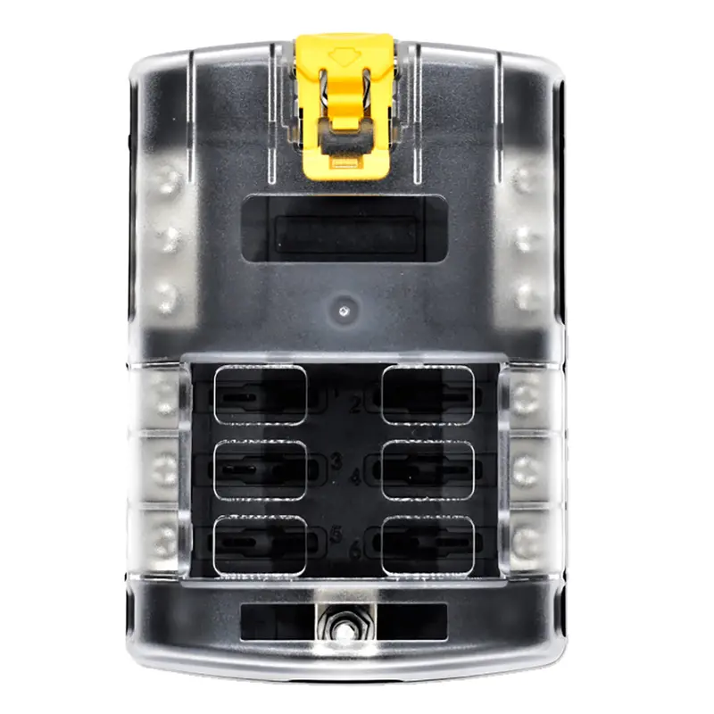 Bluewater 6-Circuit Atc Fuse Block With Yellow Slide Cover [3200-3003-006] 1