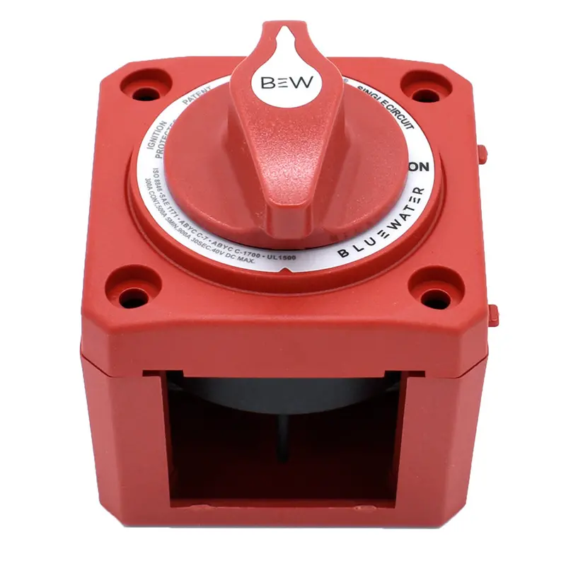 Bluewater 9800-006-11 Surface-Mount On/Off Battery Switch – Red Housing 1
