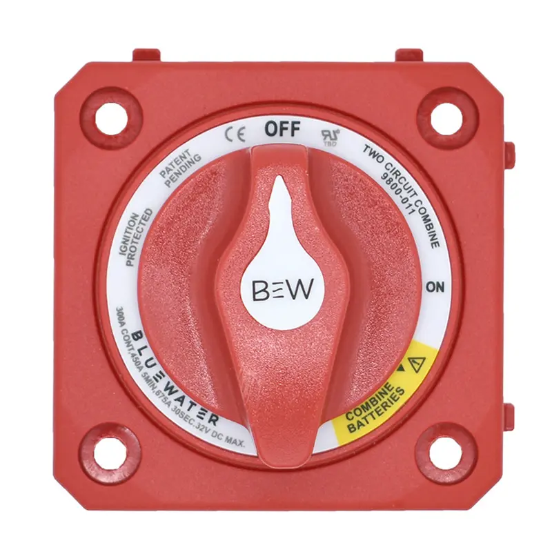 Bluewater Red Panel-Mount Battery Switch – Off/On Combine Configuration [9800-011-10] 1