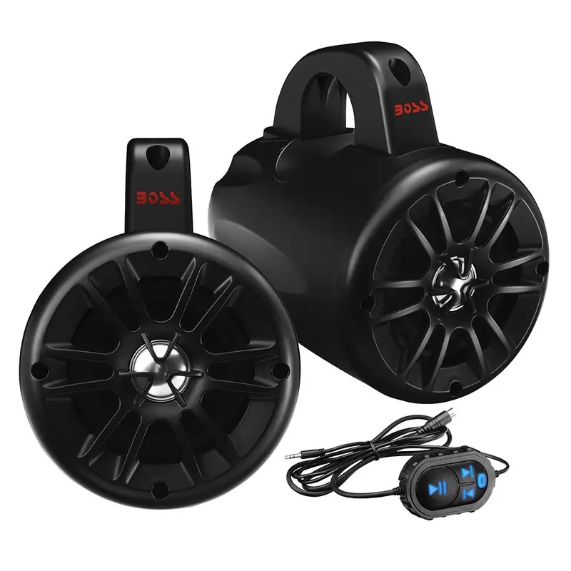 Boss Audio 4-Inch Amplified Wake Tower Speakers – Matte Black, 500W Rms (Bm40Ampbt) 1