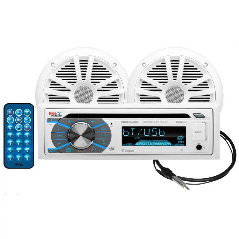 Boss Audio Mck508Wb.6 Marine Stereo Speaker Kit – Includes Two 6.5" Full-Range Speakers, White Finish 1