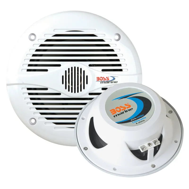 Boss Audio Mr50 Marine Speakers – 5.25" Round, White Finish, Sold As Pair [Mr50] 1