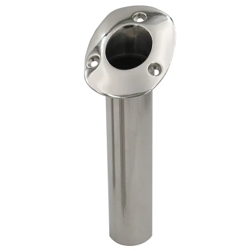 C.E. Smith 70 Series Flush-Mount Rod Holder – 30° Angle, Stainless Steel, Cast Bottom, Black Liner 1