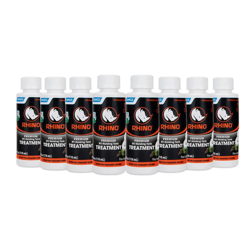 Camco Rhino Premium Rv Holding Tank Treatment – Pack Of Eight 4 Oz Bottles 1