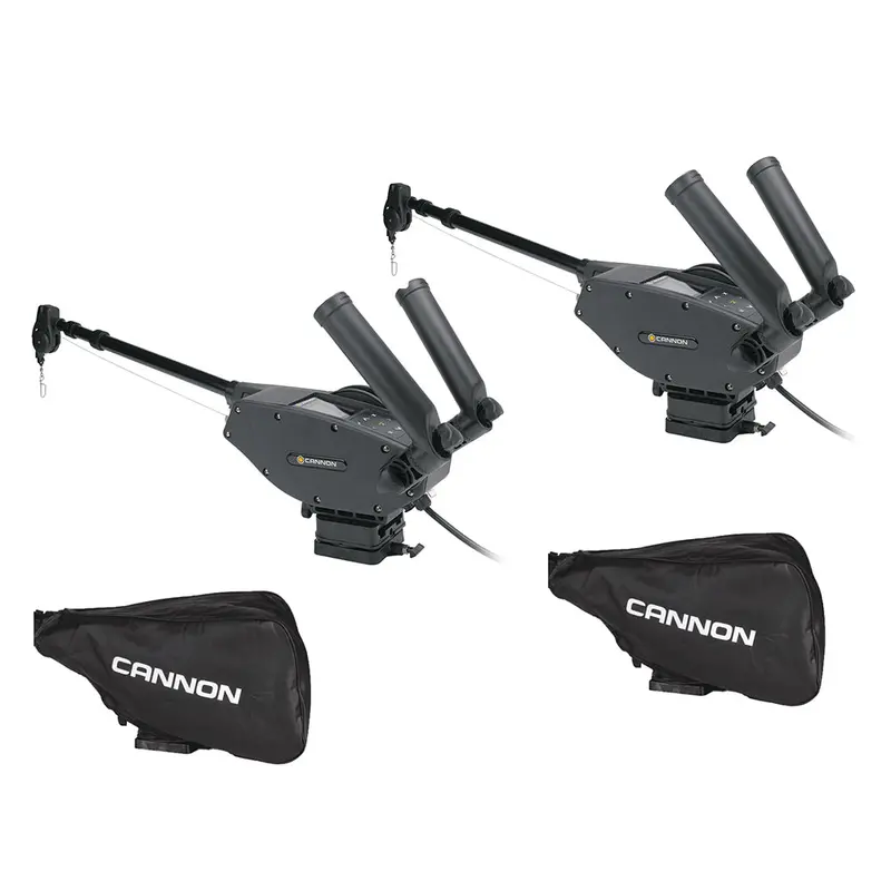 Cannon Optimum 10 Bt Electric Downrigger – Dual-Unit Set With Black Protective Covers 1