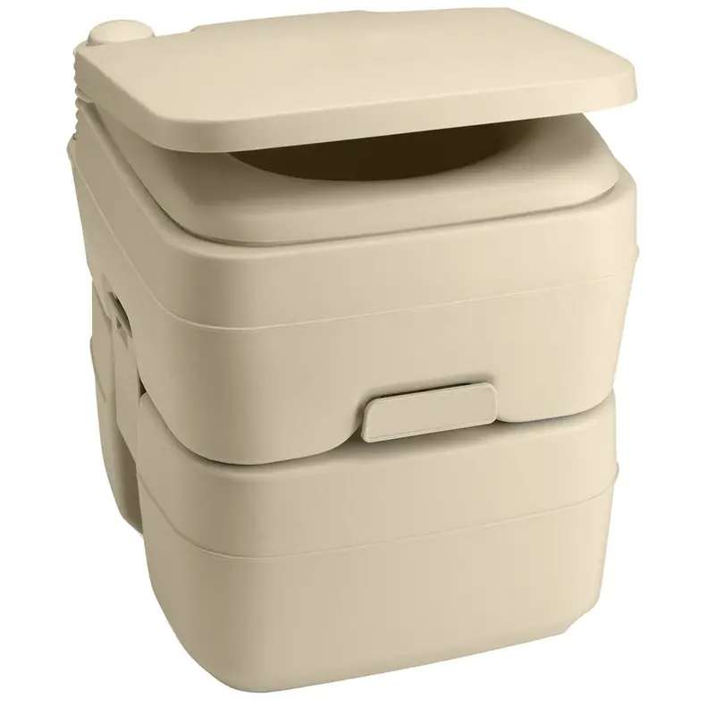 Dometic 965 Parchment-Finish Portable Msd – 5-Gallon Toilet With Mounting Hardware 1