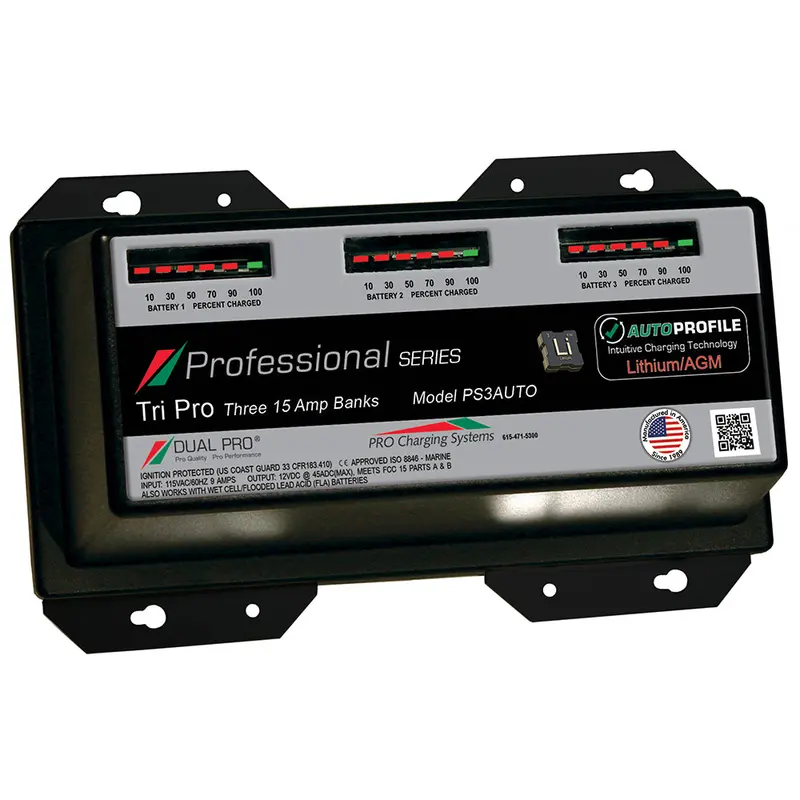 Dual Pro Ps3 Intelligent 3-Bank Marine Battery Charger – 15A Lithium/Agm Ready [Ps3Auto] 1