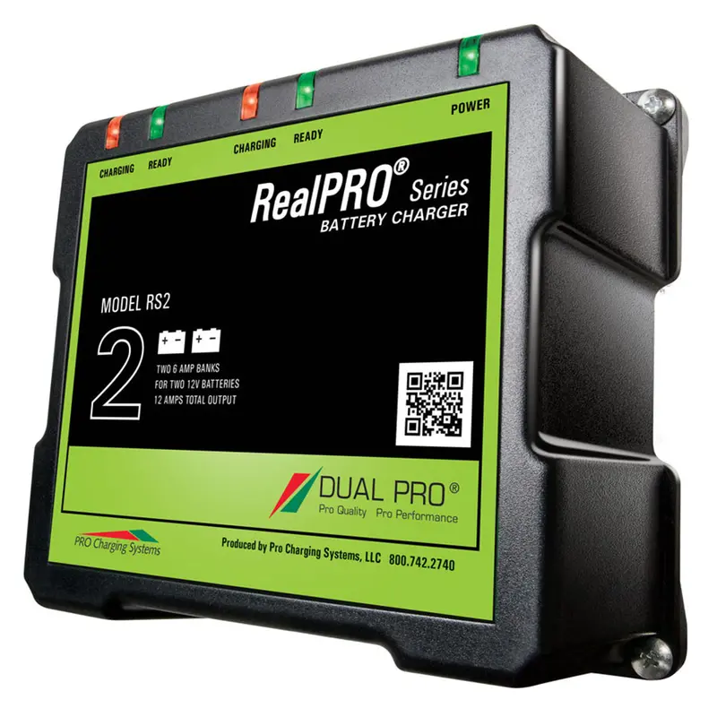 Dual Pro Realpro Series 12A Multi-Bank Battery Charger: 2 Banks, 12V/24V Input (Model Rs2) 1