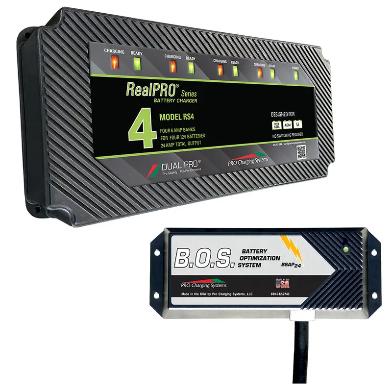 Dual Pro Rs4 Manual 4-Bank Marine Battery Charger With Triple-Bank B.O.S. [Rs4/Bos12V3] 1