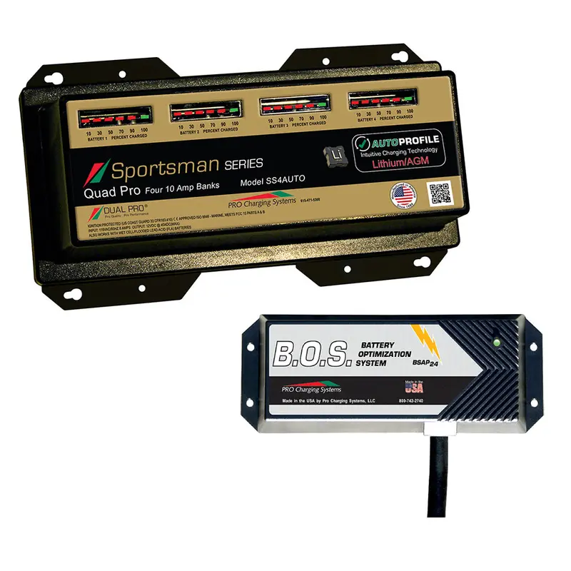 Dual Pro Ss4 Automatic 4-Bank Marine Battery Charger With Triple-Bank B.O.S. [Ss4Auto/Bos12V3] 1