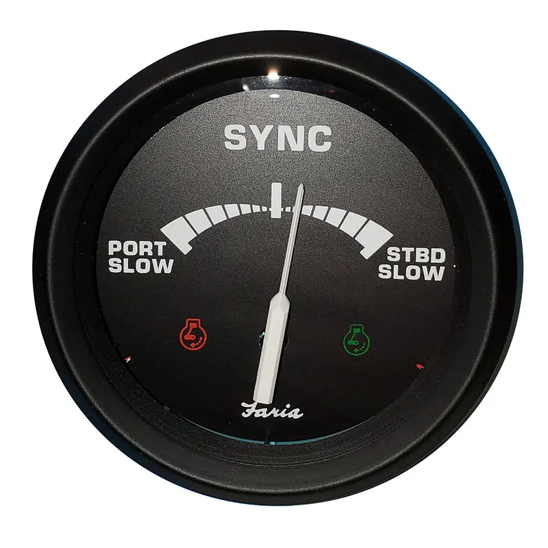 Faria 4" Dual-Engine Synchronizer Gauge – Compatible With Gas & Diesel [32807] 1