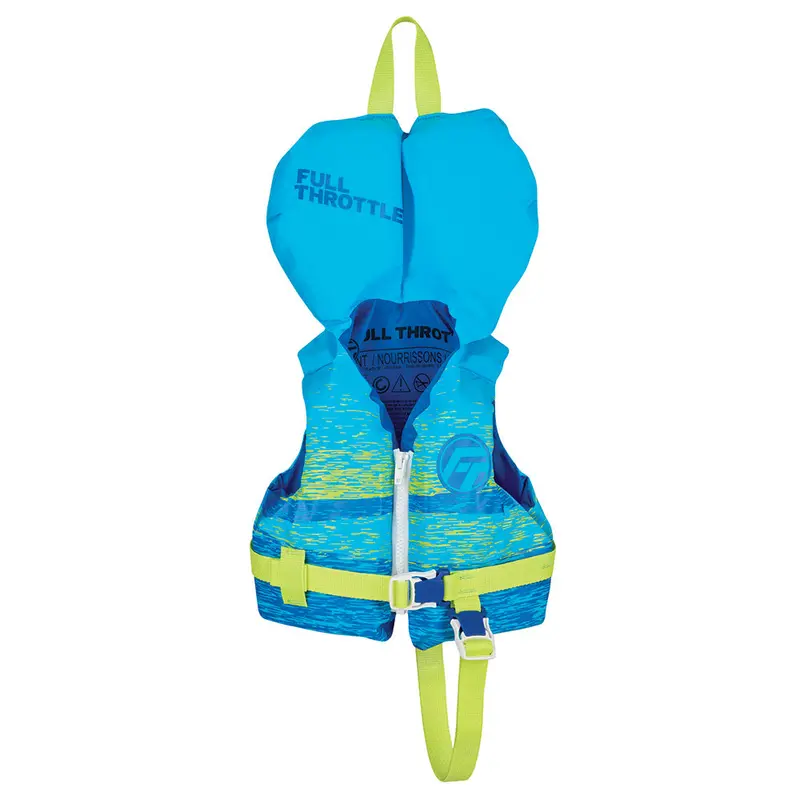 Full Throttle Infant Nylon Life Vest – Aqua & Neon Green 1