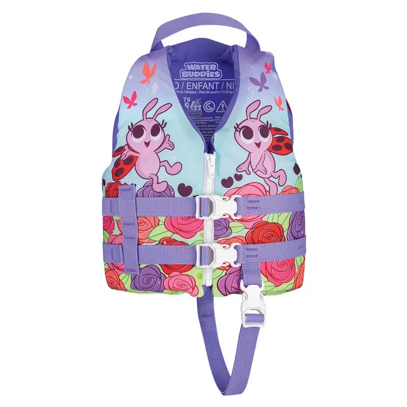 Full Throttle Water Buddies Child Life Vest – Ladybug Print (30–50 Lbs) [104300-100-001-19] 1