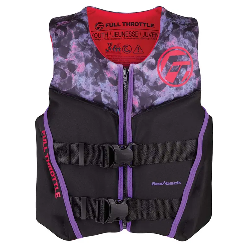 Full Throttle Youth Rapid-Dry Flex-Back Pfd – Pink/Black Styling [142500-105-002-22] 1