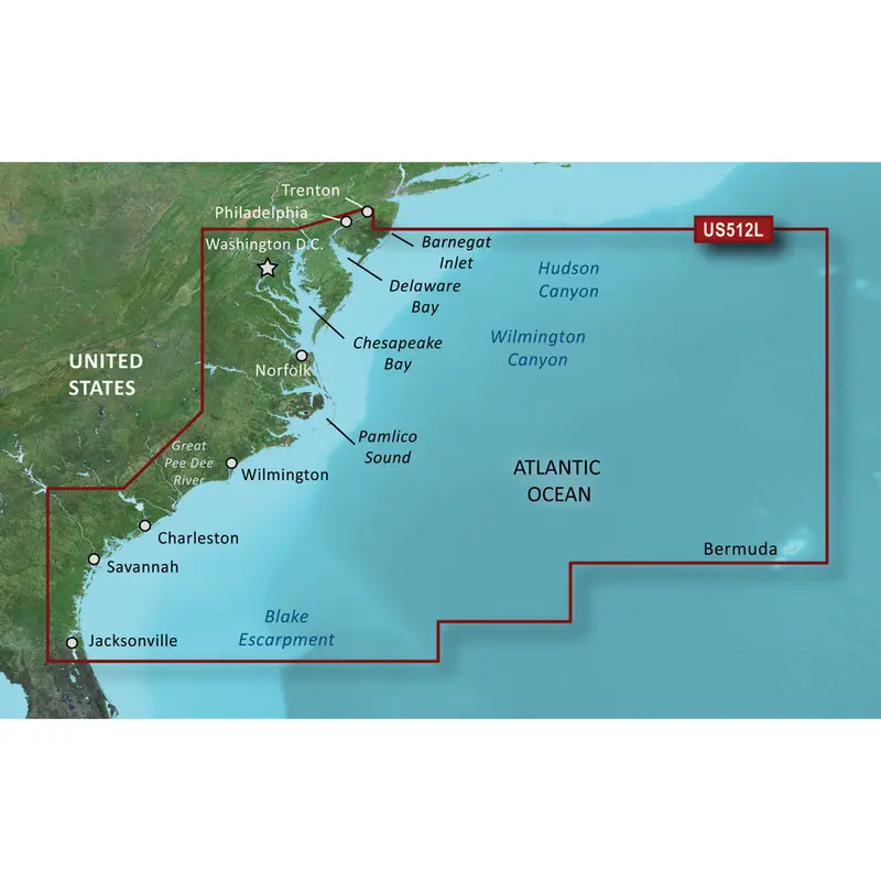 Garmin Bluechart G3 Vision Hd Microsd Card: Mid-Atlantic Region [Vus512L, 010-C0741-00] 1