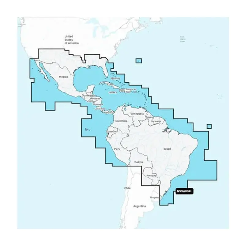 Garmin Navionics+ Inland & Coastal Chart: Mexico To Brazil, Caribbean Included (Nssa004L) 1