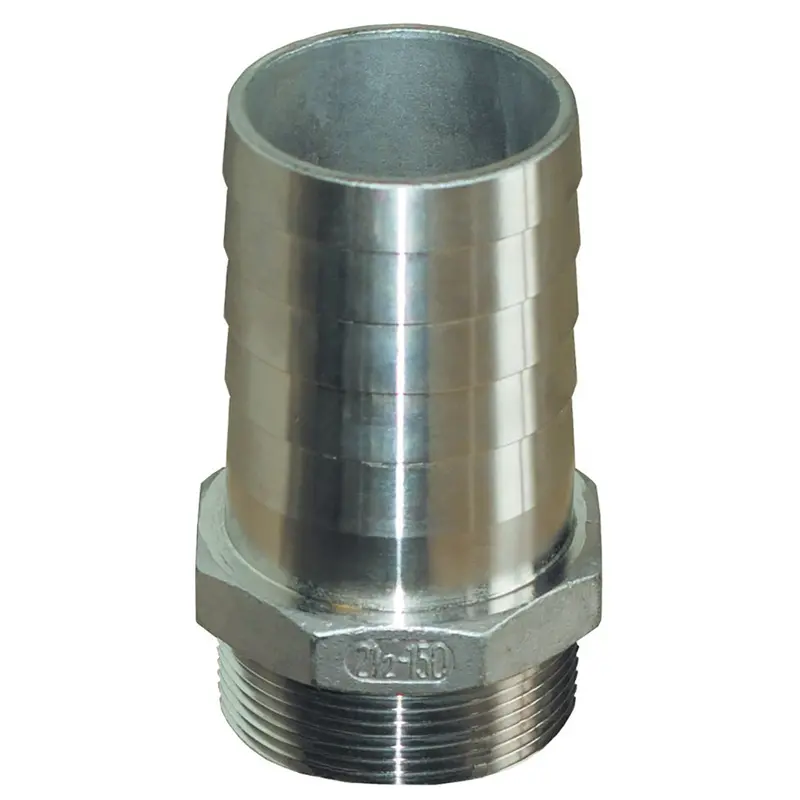 Groco Stainless Steel 2" Npt To 2" Id Pipe-To-Hose Straight Fitting 1