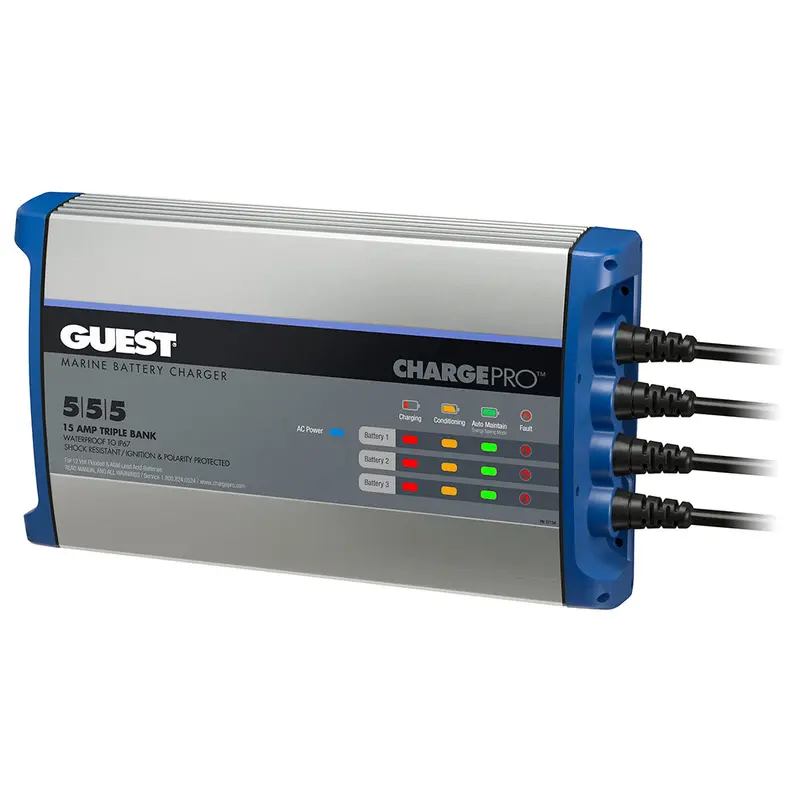 Guest 15A Onboard 12V Battery Charger – 3-Bank, 120V Ac Input 1